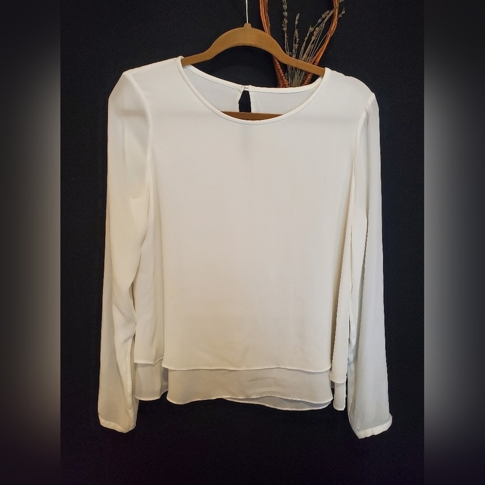 Two Tier Ivory Sheer Blouse